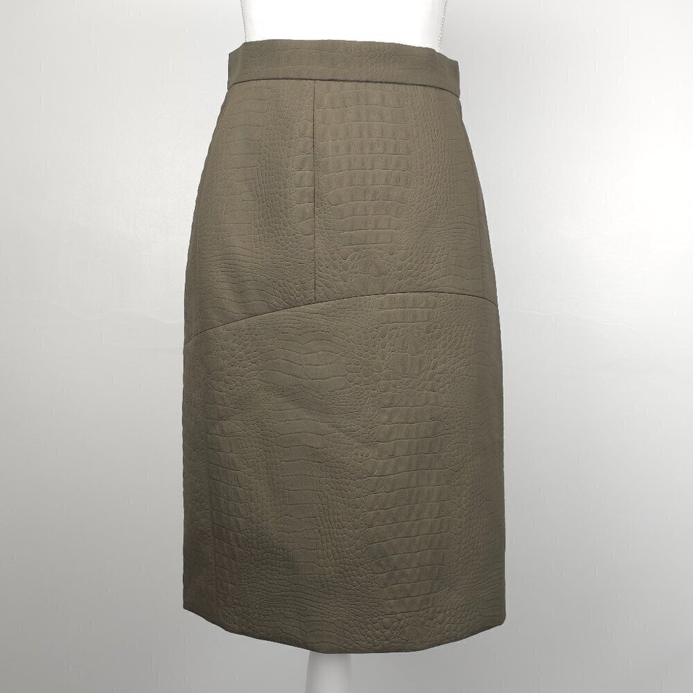 M MISSONI Green Knee Length Pencil Skirt with Animal Embossing